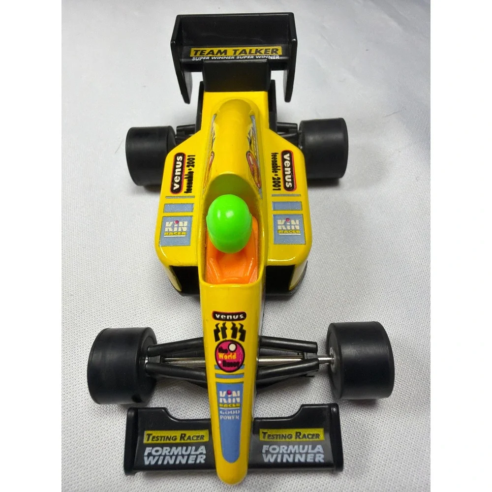 Vintage Team Talker Venus Formula 1 Race Car Toy Kids Yellow‎ PlasticRare Y2K